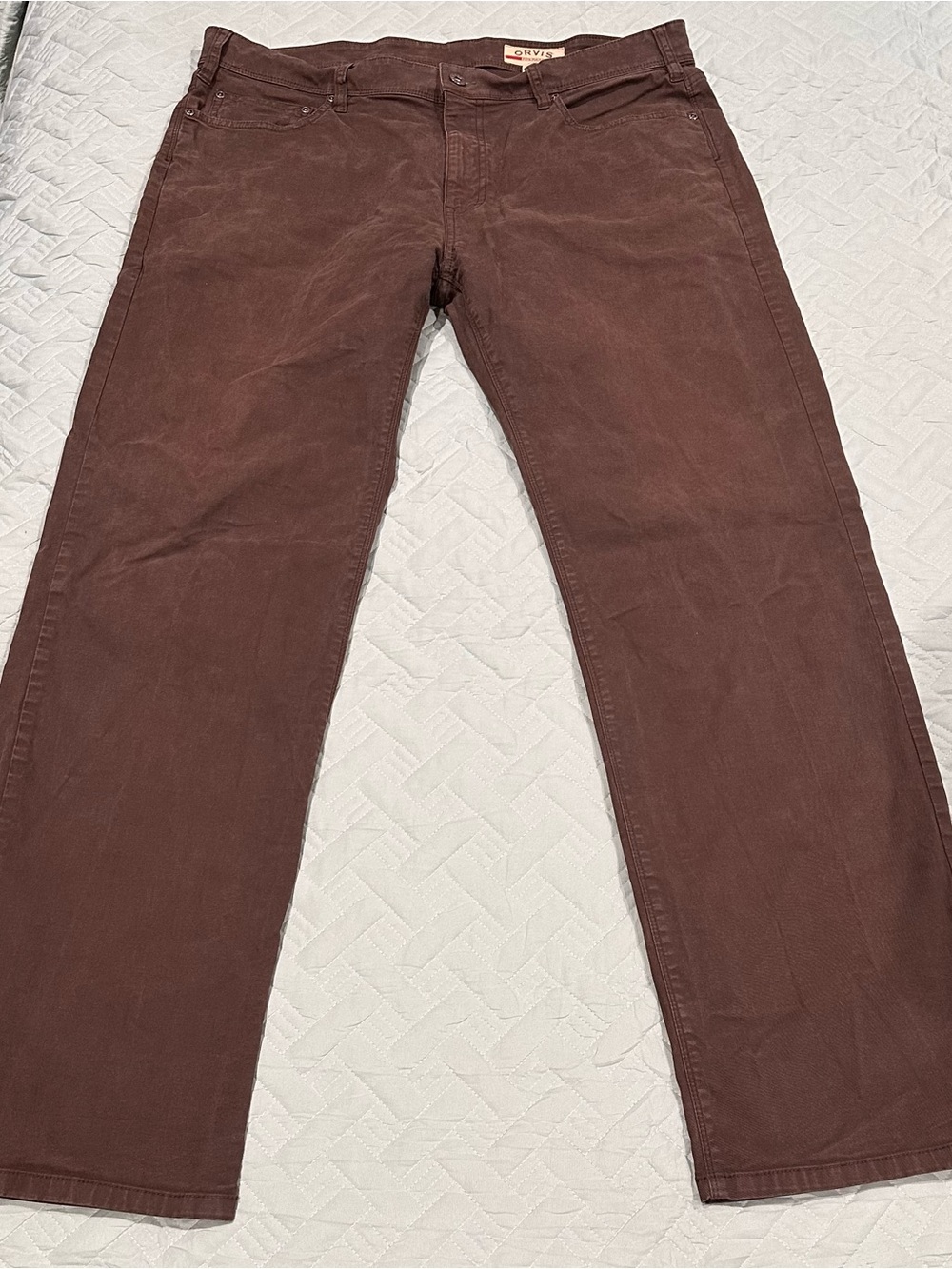 Orvis Men's Brown Straight-Leg Chinos